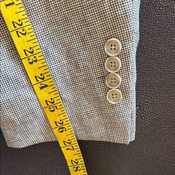 TALLIA Tan/ Brown Sport Coat  Linen Micro Houndstooth pattern size 44L - Picture 14 of 15
